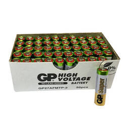 GP Batteries GP27A Süper Alkalin 27A/Mn27 Boy Pil, 12 Volt, 50 Adet Açık Ambalaj