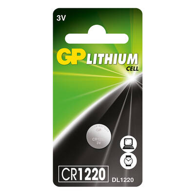 GP Batteries Cr1220 1220 Boy Lityum Düğme Pil, 3 Volt, Tekli Kart