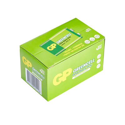 GP Batteries GP1604G Greencell 6F22/1222/9V Pil, 9 Volt, 10'lu Kutu