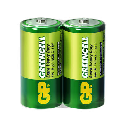 GP Batteries GP14G Greencell R14P/1235/C Boy Orta Pil, 1.5 Volt, 24'lü Kutu