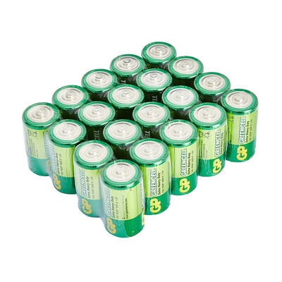 GP Batteries GP13G Greencell R20P/1250/D Boy Kalın Pil, 1.5 Volt, 20'li Kutu