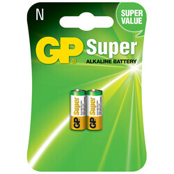 GP Batteries GP910A Süper Alkalin Lr1/N/910A Boy Yarım Kalem Pil, 1.5 Volt, 2'li Kart - Thumbnail