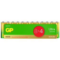 GP Batteries G-TECH Ultra Alkalin Kalem LR6 - AA Boy 1.5V Pil 12'li Shrink - Thumbnail