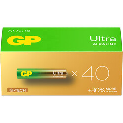 GP Batteries G-TECH Ultra Alkalin İnce LR03 - AAA Boy 1.5V Pil 40'lı Kutu - Thumbnail