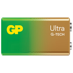 GP Batteries G-TECH Ultra Alkalin 9V -1604AU 6LR61 Boy 9V Pil Tekli Kart - Thumbnail