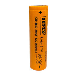 Supex ICR18650-2500F-12C Lityum Ion 3.7V 2500mAh 12C Deşarj Akımı Düz Kafa Pil - Thumbnail