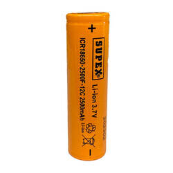 Supex ICR18650-2500F-12C Lityum Ion 3.7V 2500mAh 12C Deşarj Akımı Düz Kafa Pil