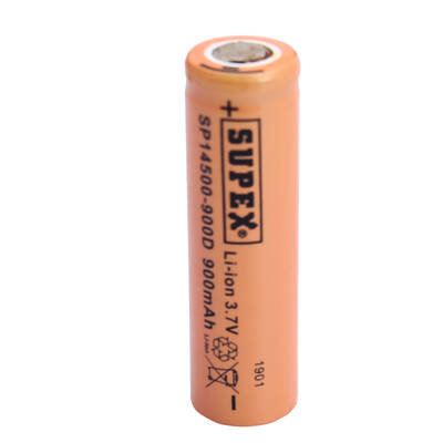 Supex SP14500-900D 3.7V 14500 Model 900mAh Li-İon Düz Kafa Pil