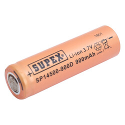 Supex SP14500-900D 3.7V 14500 Model 900mAh Li-İon Düz Kafa Pil - Thumbnail