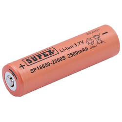 Supex SP18650-2500S 3.7V 18650 Model 2500mAh Li-İon Uçlu Pil - Thumbnail